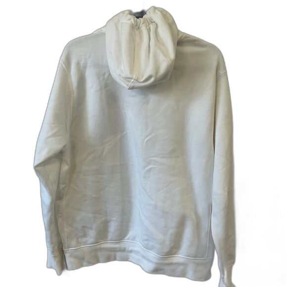 Nike Sweatshirt Men's Size M White Embroidered Swoosh Fleece Pullover Hoodie - Picture 3 of 10